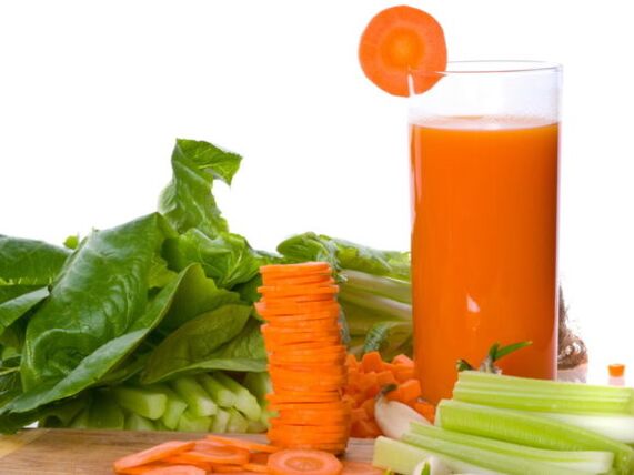 Freshly squeezed juices from varicose veins